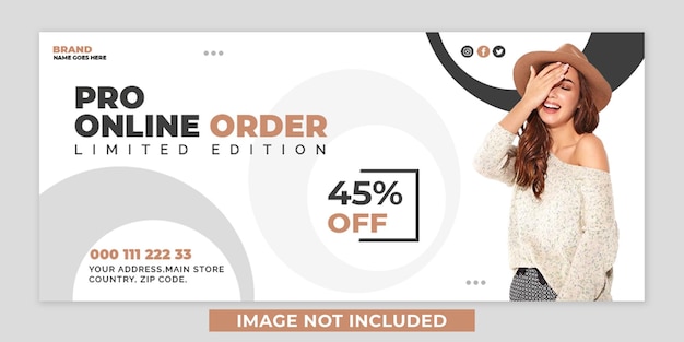 PSD pro ordine online facebook cover banner post design