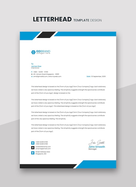 Probational corporate letterhead template deisgn 