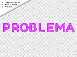 PSD problema typography purple text glosy glass psd transparent
