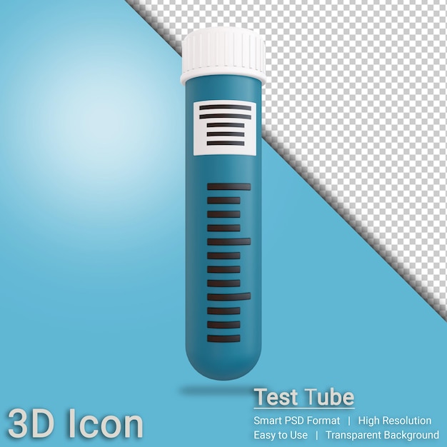 Probówka Do Renderowania Ikon 3d Z Przezroczystym Tłem