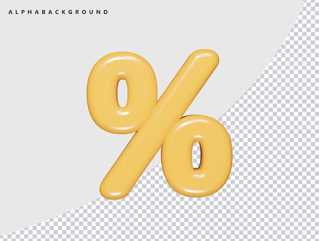 Procent ikona ilustracja renderowania 3d