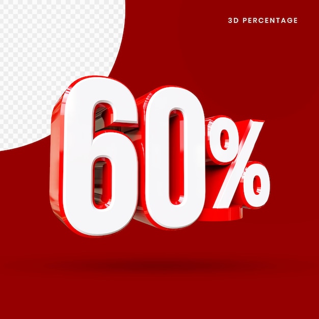 procent izolowanego czerwonego renderowania 3d