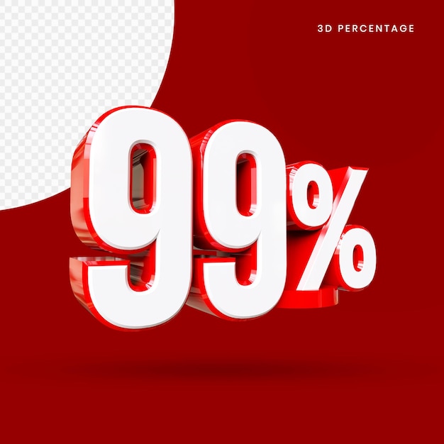procent izolowanego czerwonego renderowania 3d