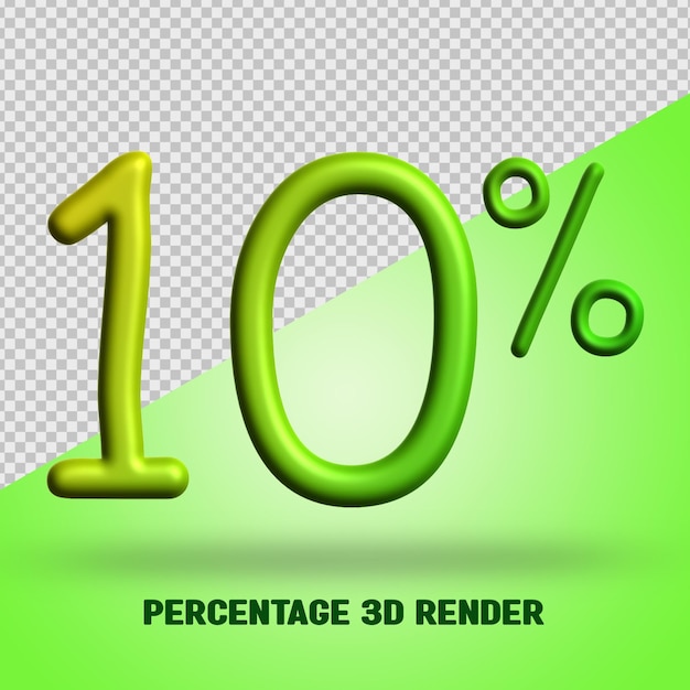 Procent Renderowania 3d Zielony żółty Gradient