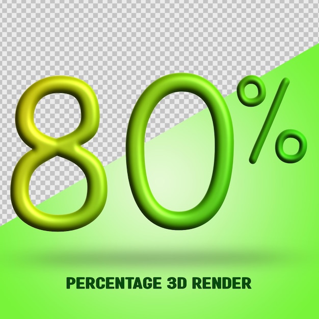 Procent Renderowania 3d Zielony żółty Gradient