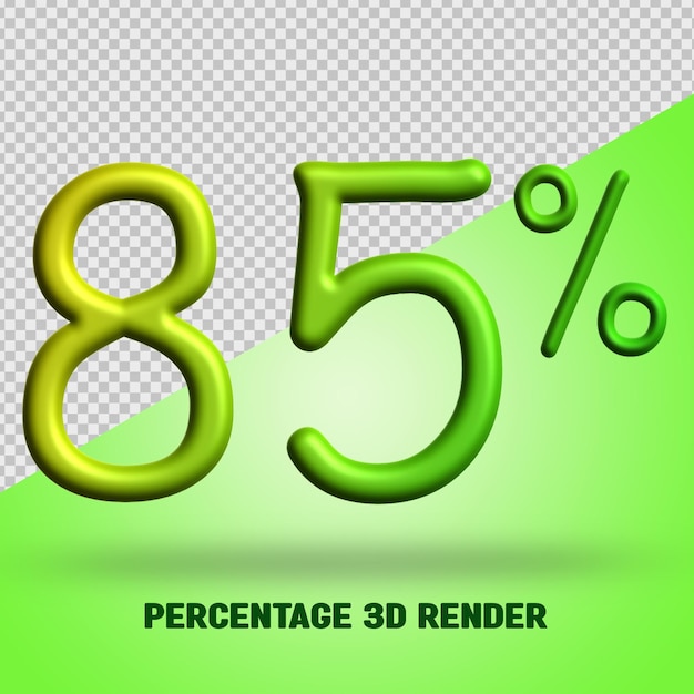 Procent Renderowania 3d Zielony żółty Gradient