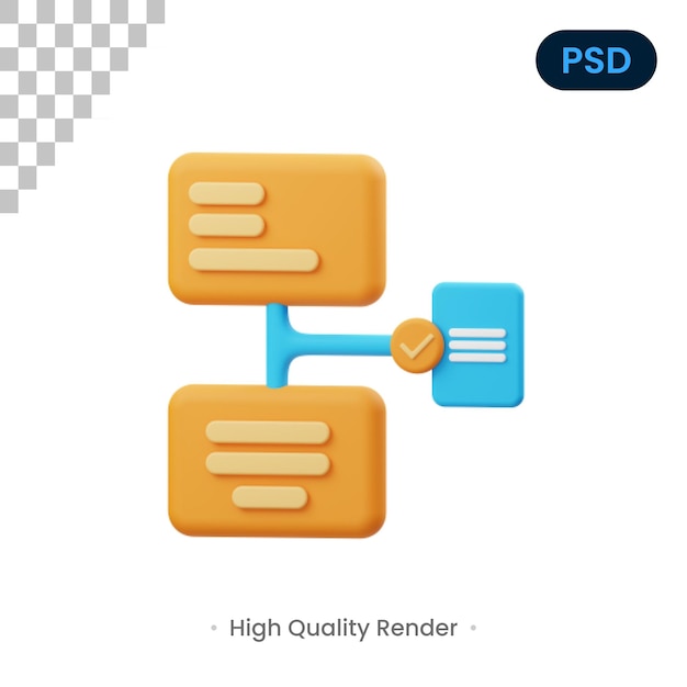 PSD elabora l'illustrazione di rendering 3d psd premium