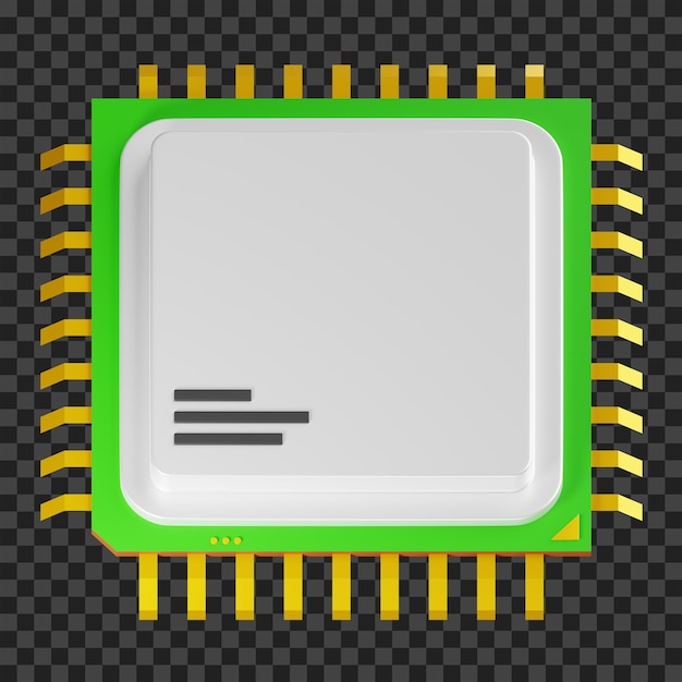 PSD processor 3d illustratie processor 3d pictogram