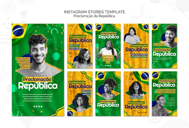 PSD proclamacao da republica instagram stories collection