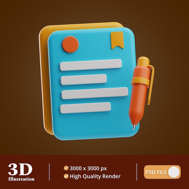 PSD procurement management contract illustration 3d