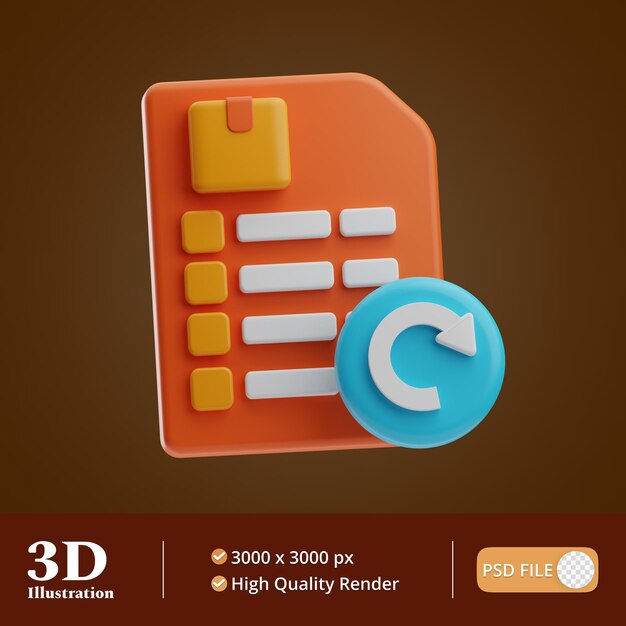 PSD procurement management invoice illustration 3d