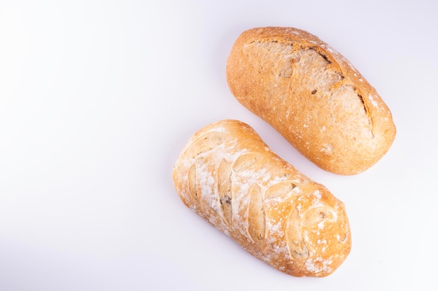 PSD produzione di pane a casa pane a fermentazione naturale fatto in casa vista superiore nell'angolo