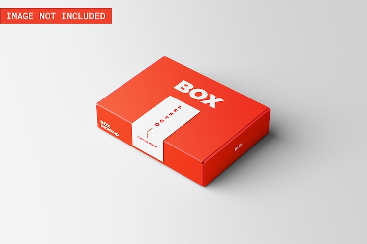 PSD product box mockup with tape