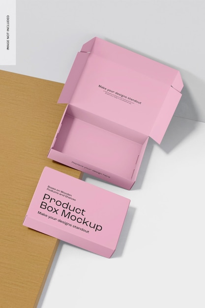 PSD product boxes mockup, opened and closed