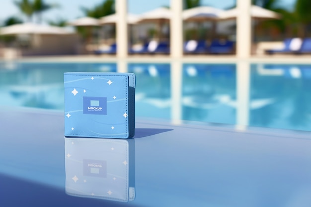 PSD product by the pool mockup