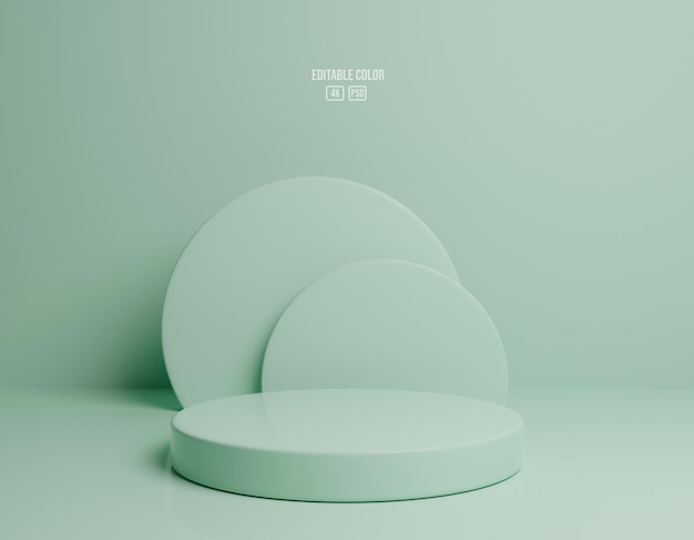 product decorate presentation text space 3d podium with soft green minimal cosmetic background