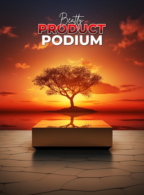 PSD product display 3d podium background for poster design