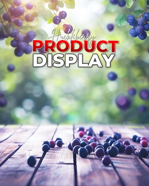 PSD product display background for huckleberry