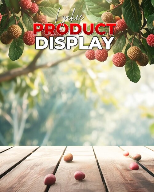 PSD product display background for lychee