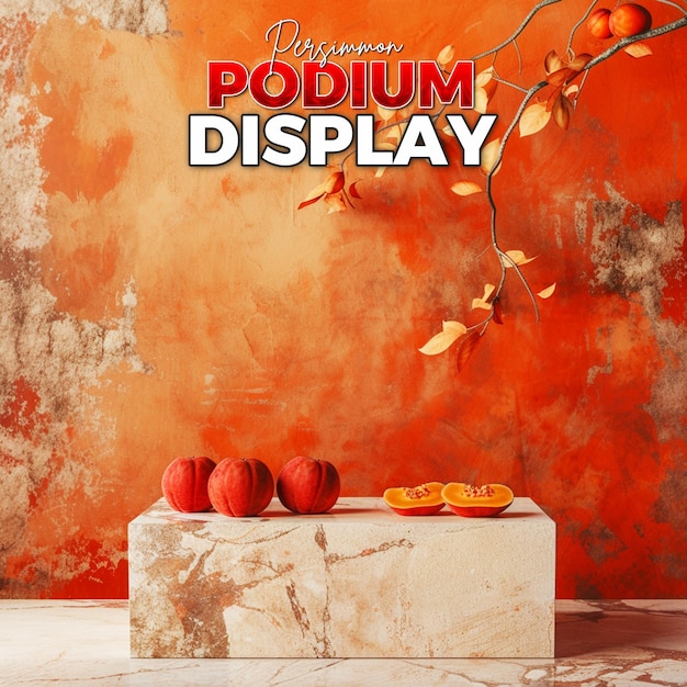PSD product display background for persimmon
