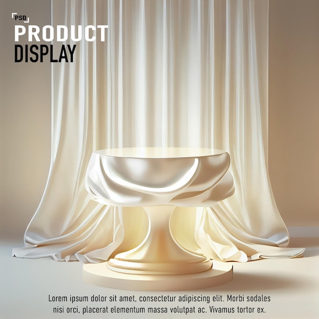 Product display with a curtain over it