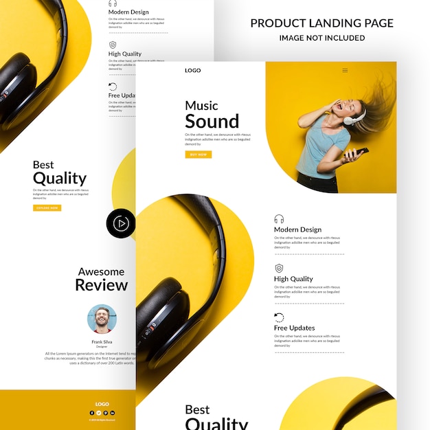 PSD product landing page template