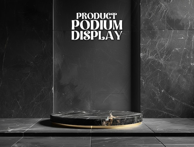 PSD product podium display achtergrond met donkere geur