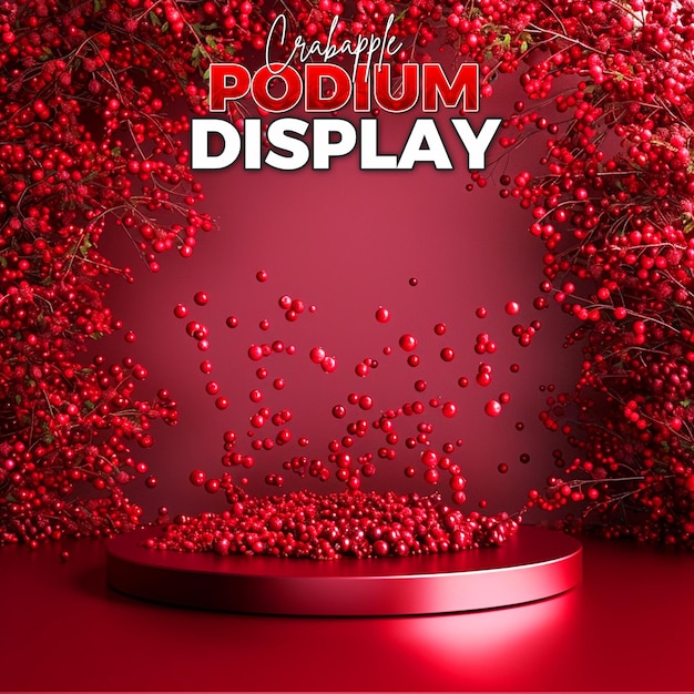 Product presentation background design decorative with crabapple