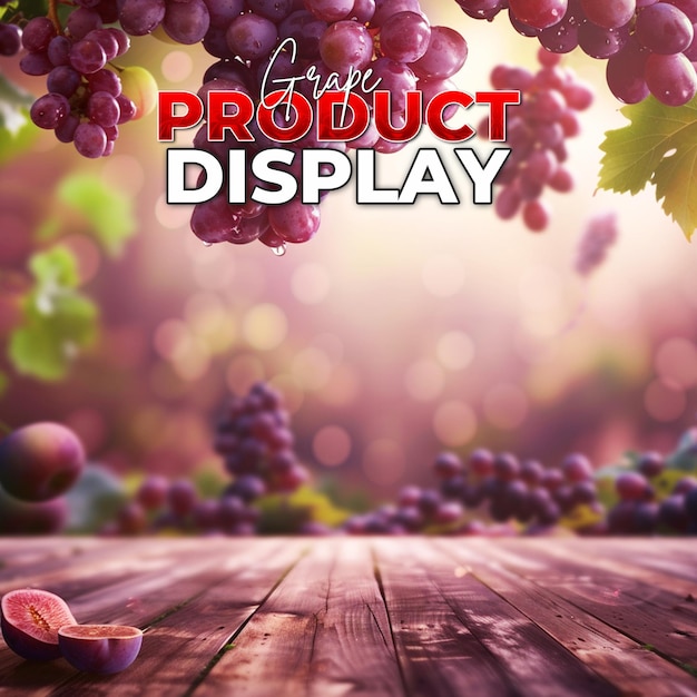 PSD product promotie post achtergrond met grape