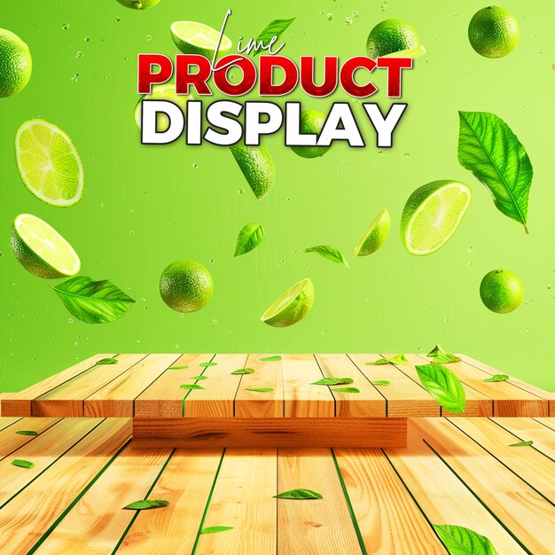 PSD product promotional poster background with lime