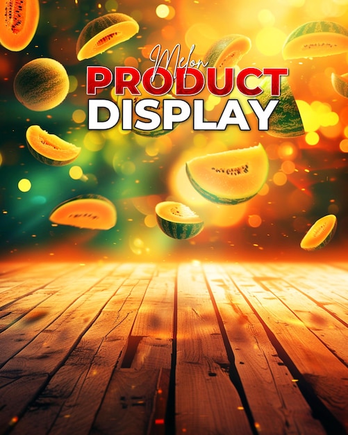 PSD sfondo del poster promozionale del prodotto con melon