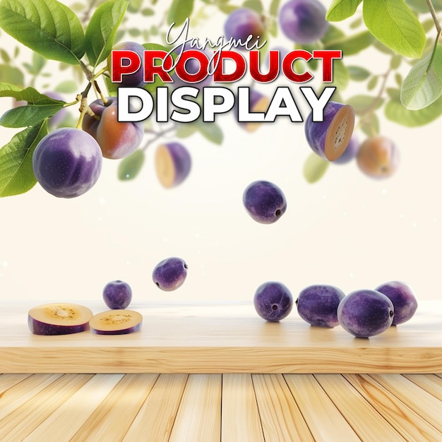 Product promotional poster background with yangmei