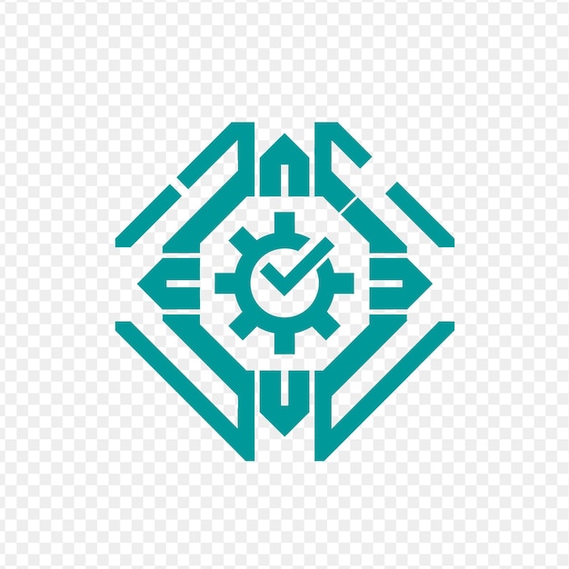 Product quality award seal logo with a checkmark and a gear psd vector creative design tattoo art