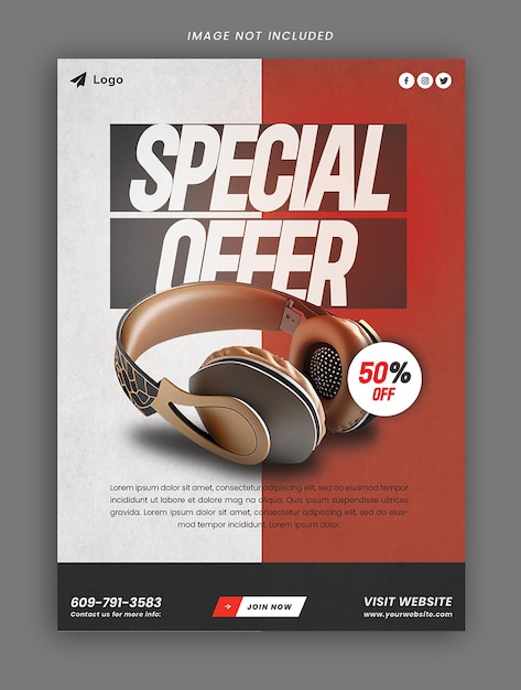 PSD product sale flyer design template psd