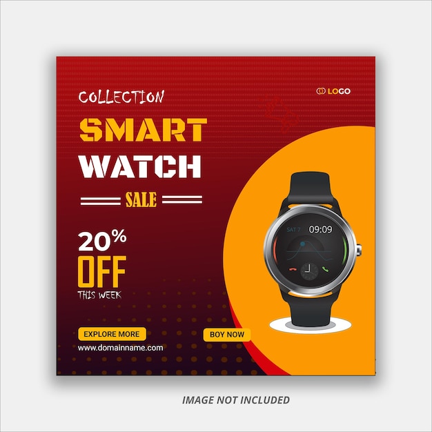 Product sale amp smart watch sale social media post