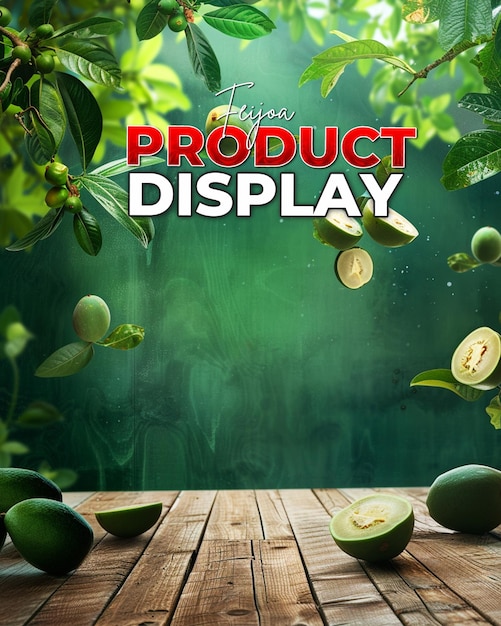 Product showcase template background for feijoa