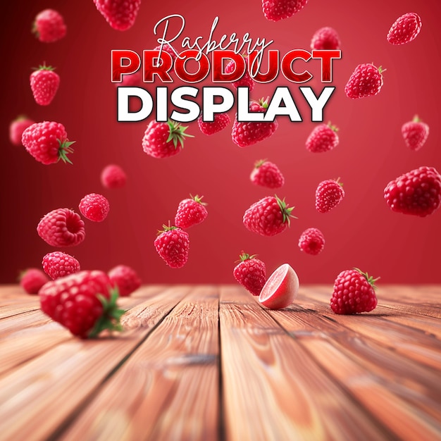 PSD Шаблон фона витрины продукта для rasberry