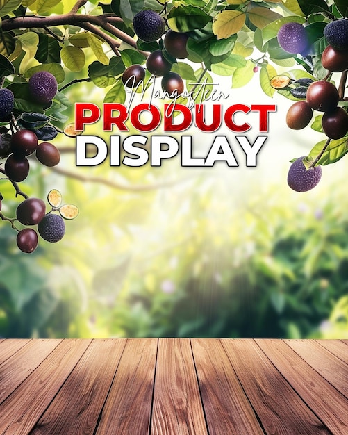 PSD product showcase template background for mangosteen