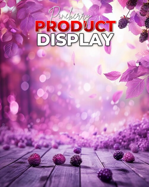 PSD product showcase template background for pineberry