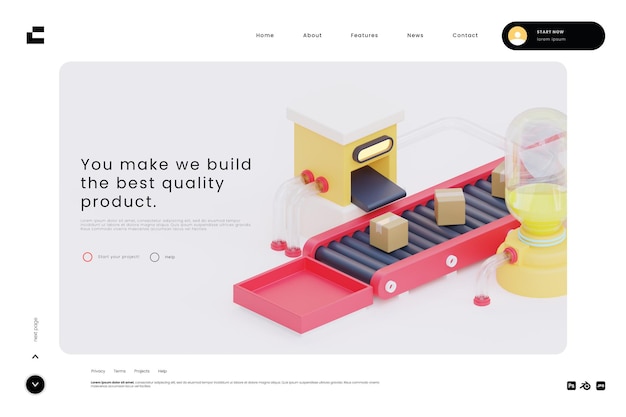 PSD production company landing page