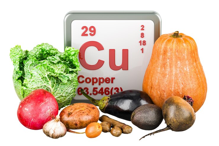 PSD 透明な背景に隔離されたcopper cu 3dレンダリングを含む製品