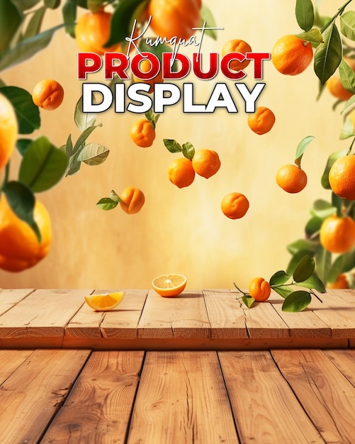 PSD productweergave achtergrond voor kumquat