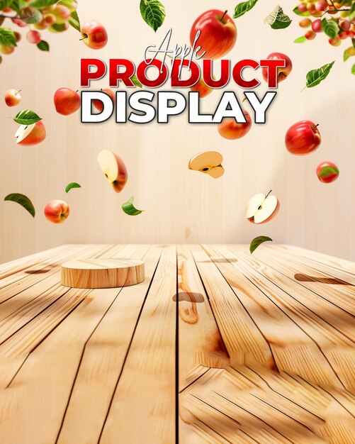 PSD produect promotional poster background with apple