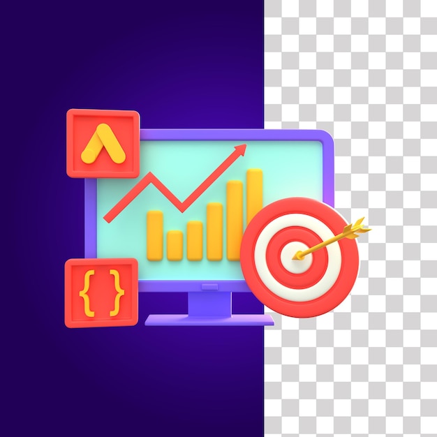 PSD produkt digital market 3d icon