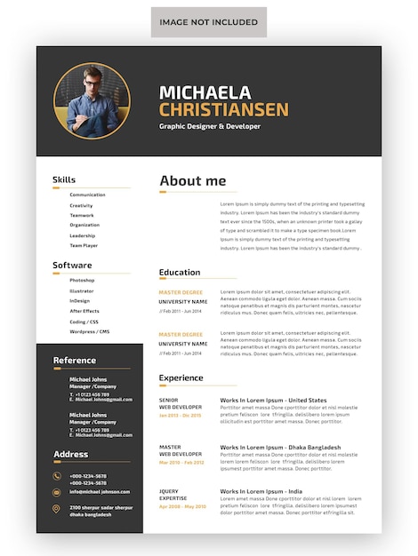 PSD profesjonalny szablon cv cv