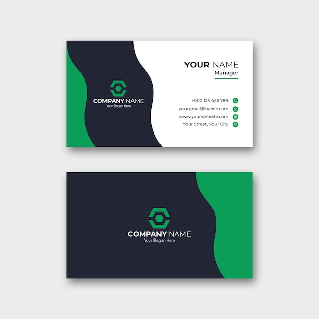 Professional and blue business card template