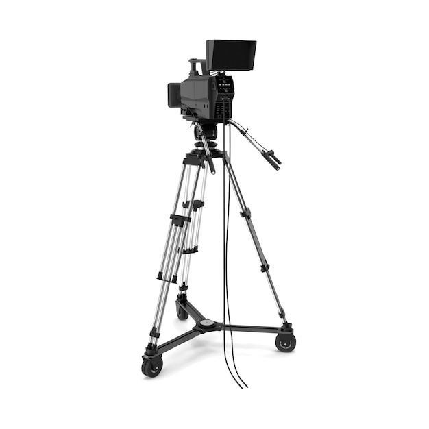 professional broadcasting camera on tripod