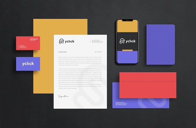 professional business branding stationery mockup