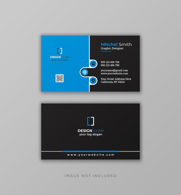 PSD Шаблон дизайна профессиональной визитной карточки