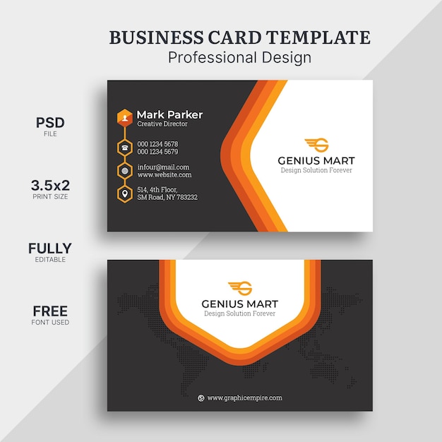 Professional business card mockup